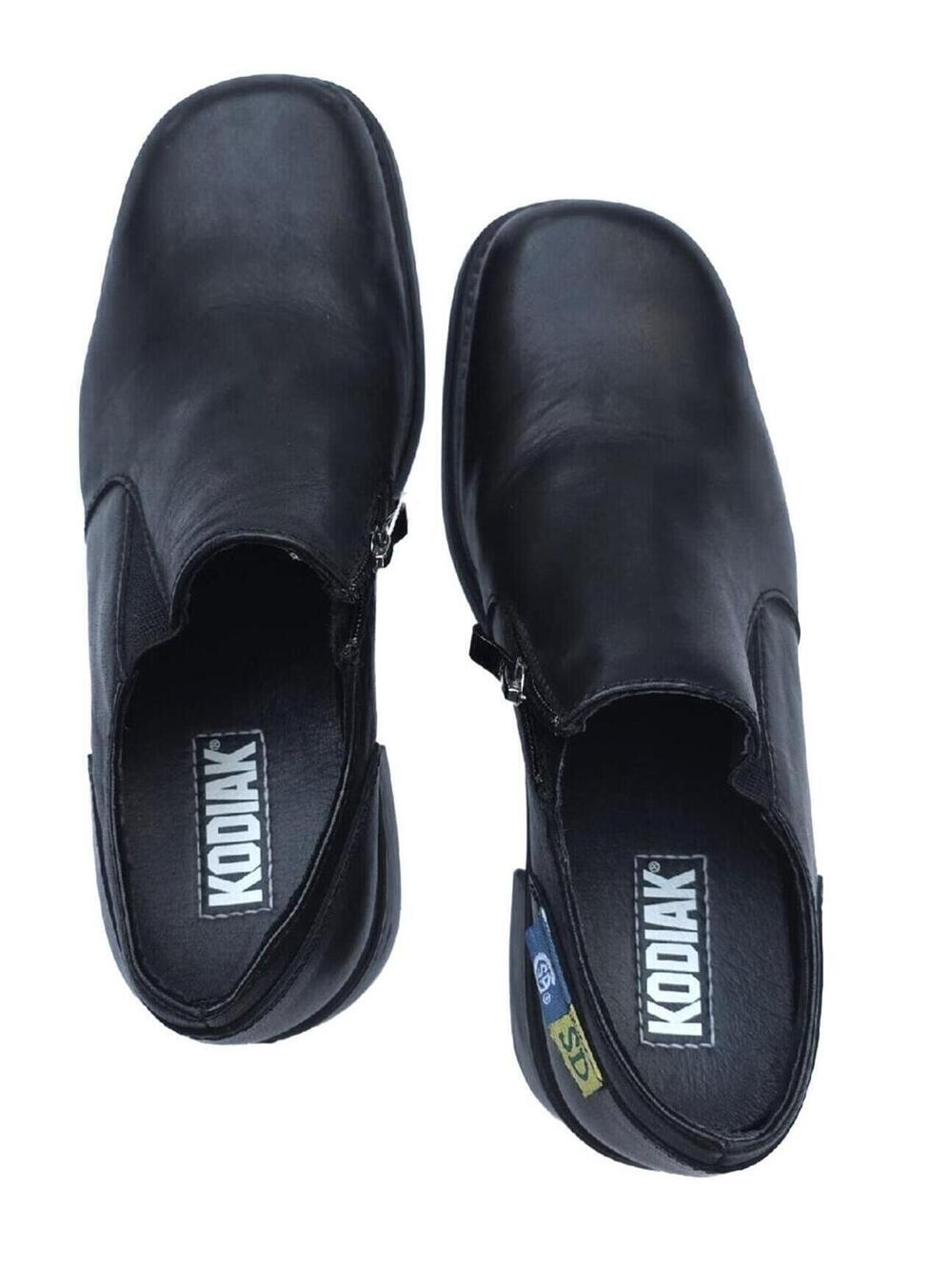 Kodiak Women's Britt Flex Slip-On Steel Toe Safety Work Shoes Black Leather Sz 9